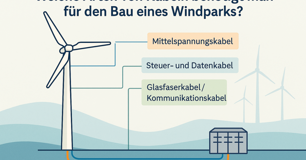 Welche Arten von Kabeln benötigt man für den Bau eines Windparks?